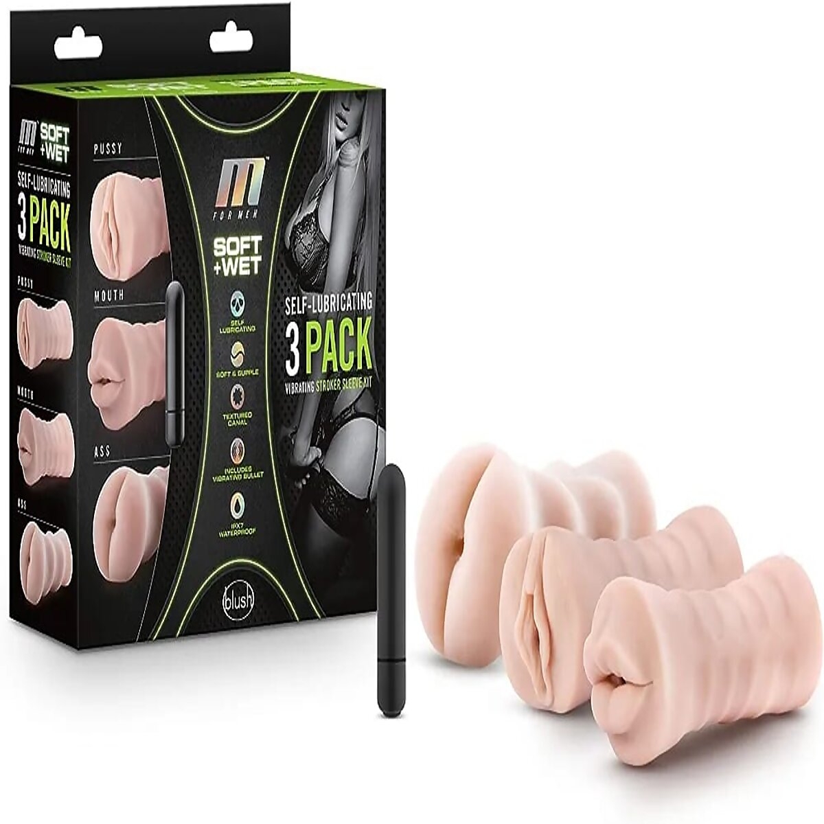 Ma802/ Masturbador 3 en 1 Soft+Wet